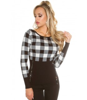 Koucla black box knit with zippers