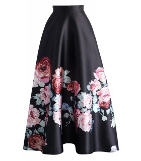 Floral pattern high-waisted macx skirt