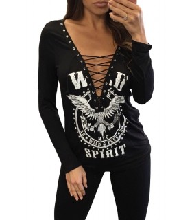 Black nodded print shirt