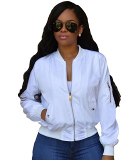 White bomber jacket