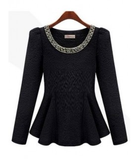 Black Peplum Shirt