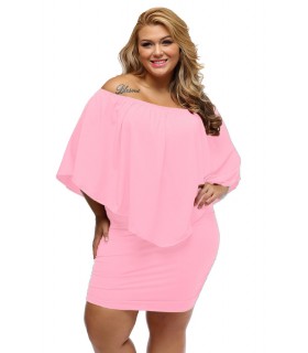 Vaaleanpunainen multiway-mekko (plus size)