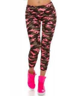 Koucla -button military-pattern workout tights