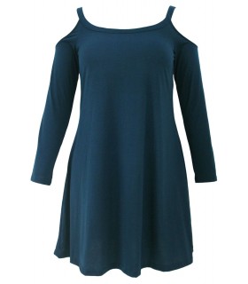 Blue loose dress with shoulder shreds [LAST CHANCE]