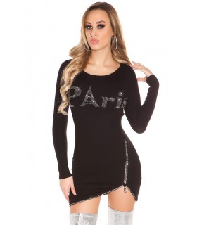 Koucla black rhine-tinted PARIS knit dress
