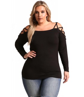 Black strapless shirt (plus size)