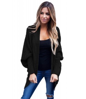 Black open card coat