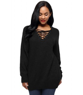 Black nodded loose sweater