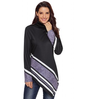 Three-color asymmetrical long-sleeved shirt [LAST CHANCE]