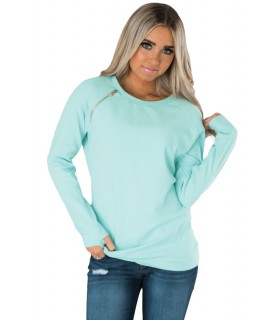 Light blue zip-up sweatshirt [LAST CHANCE]