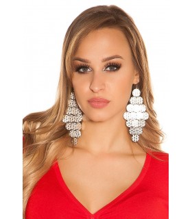 Silver skull pattern hanging earrings [LAST CHANCE]