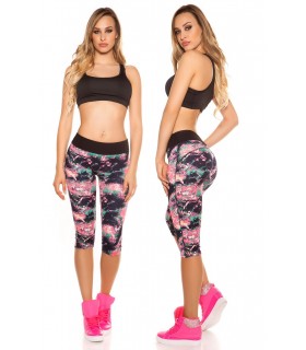 Pink pattern capritreeni tights