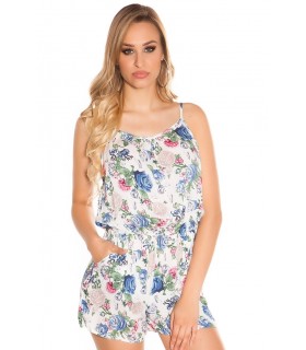 White rose pattern playsuit [DISCOVERY]
