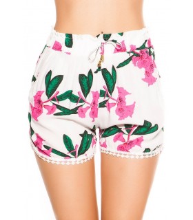 White floral pattern shorts [LAST CHANCE]