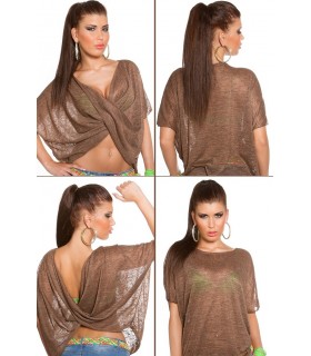 Koucla cappuccino 2-way loose shirt