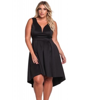 Black high low v party dress (plus size)