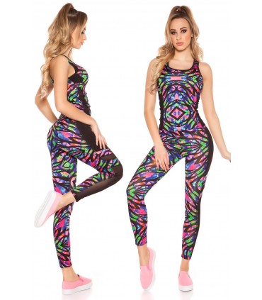 Färgglada rosa mesh träning tights + topp [SISTA CHANSEN]