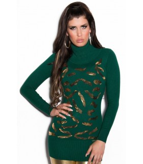 Koucla green polo knit with gold packages [LAST CHANCE]