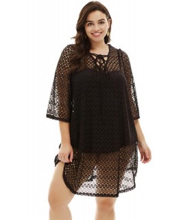 Black nodded beach outfit (plus size)