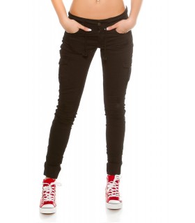 Koucla black thigh pocket jeans