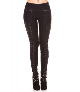 Black decorative treggings