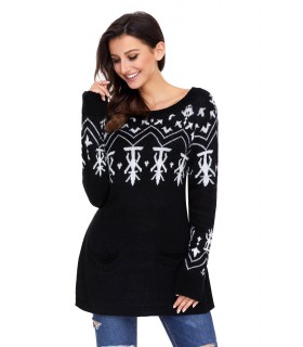 Black and white patterned sweater [LAST CHANCE]