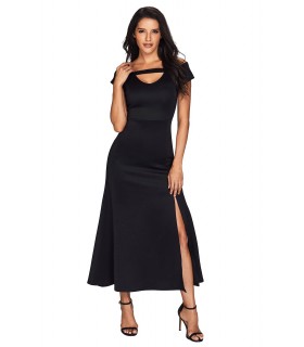 Black maxi dress shoulder shreds [LAST CHANCE]