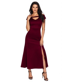 Burgundy maxi klänning axel strimlor [SISTA CHANSEN]