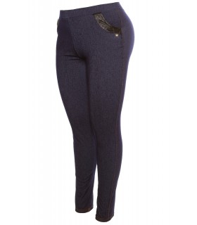 Curvy Girls Size siniset farkkujeggingsit taskuilla