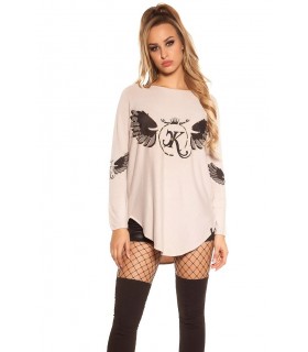 Koucla beige oversize logoneule siivillä