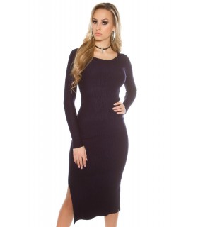 Koucla blue midineule dress with nods and slits
