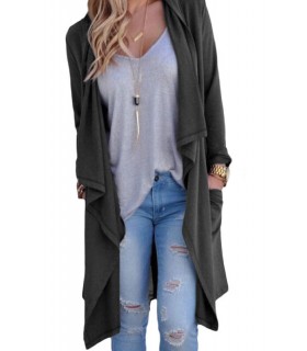 Grey open long cardigan