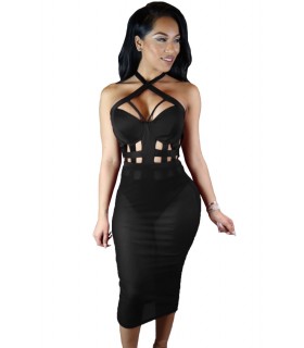 Musta bandage body + mesh hame
