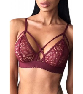 Burgundy strapped bralette