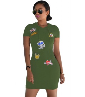 Green hoodie dress with pictures