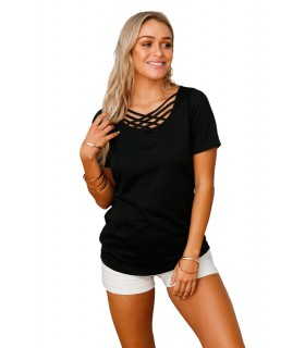 Black lattie-tinted loose shirt