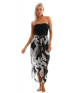 Black and white print pattern beach dress