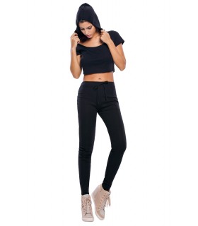 Black short hooded shirt + trousers