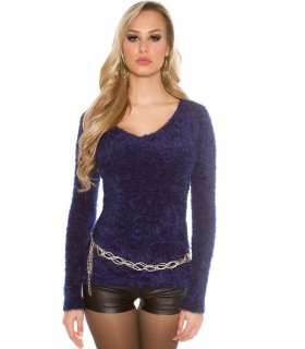 Koucla dark blue v-fluff knit