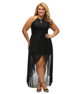Black high low lace dress (plus size)
