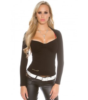 Koucla long-sleeved lace back bolero shirt