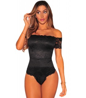 Musta off-shoulder pitsibody