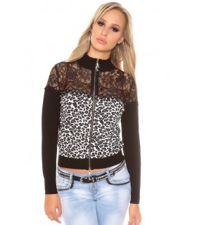 Koucla black leonele jacket with 2-way zipper