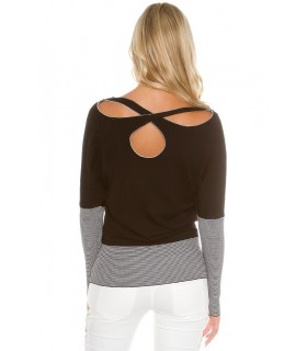Koucla Black V-Cut Sweater [DISCOVERY]
