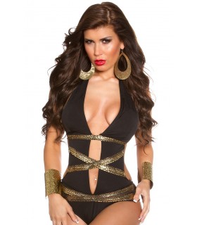 Koucla musta halterneck-monokini