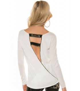 Koucla white open back loose knit
