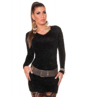 Black Long Fluffy Knit