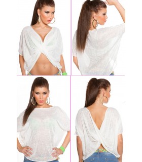 Koucla white 2-way loose shirt