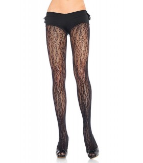 Black leopard print mesh tights