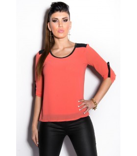 Koucla coral zipper shirt